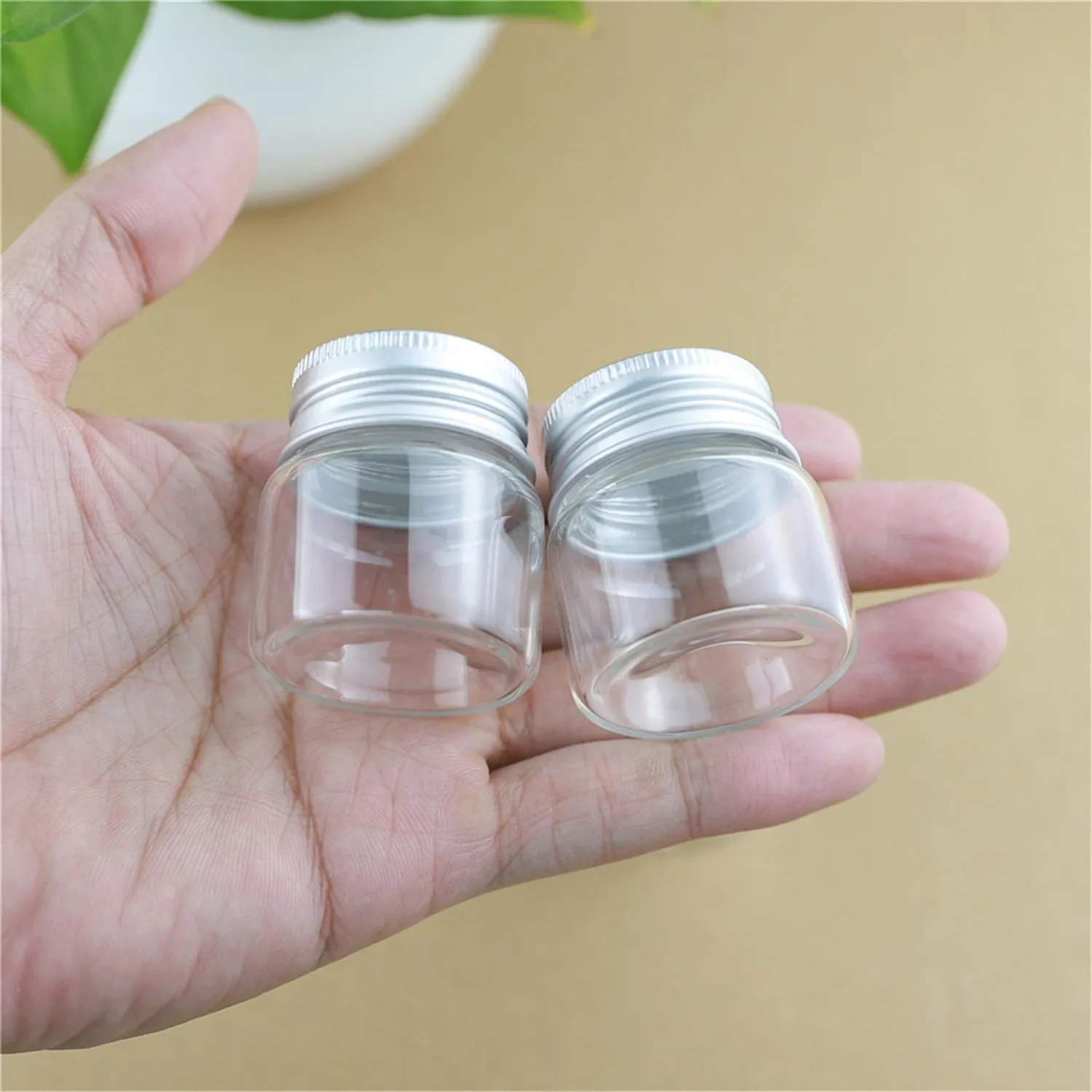 50 pieces 37*40mm 25ml Small glass vial bottle Empty Jar Container  Diy Tiny Jars Mini BOTTLES Glass Spice Storage Containers