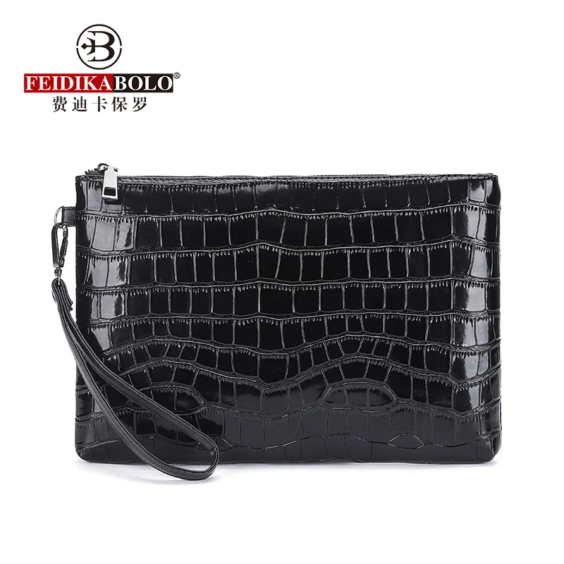 Sturdy Alligator Pattern PU Leather Man Clutch Wallet Long Design Fashion Man Clutches Purse Business Male Mobile Bag 3 Sizes