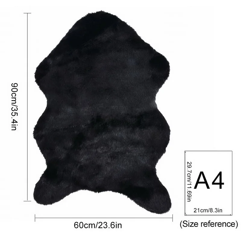 HQ-Tapis en Fourrure de Mouton Artificielle pour Chambre à Coucher et Salon, Faux Polymère Lavable, 1 Pièce