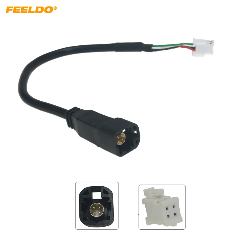 FEELDO Car Radio Audio 4Pin Conector Changer Port Adapter for Volkswagen BORA Sagitar Magotan Touran Octavia USB Cable Transfer