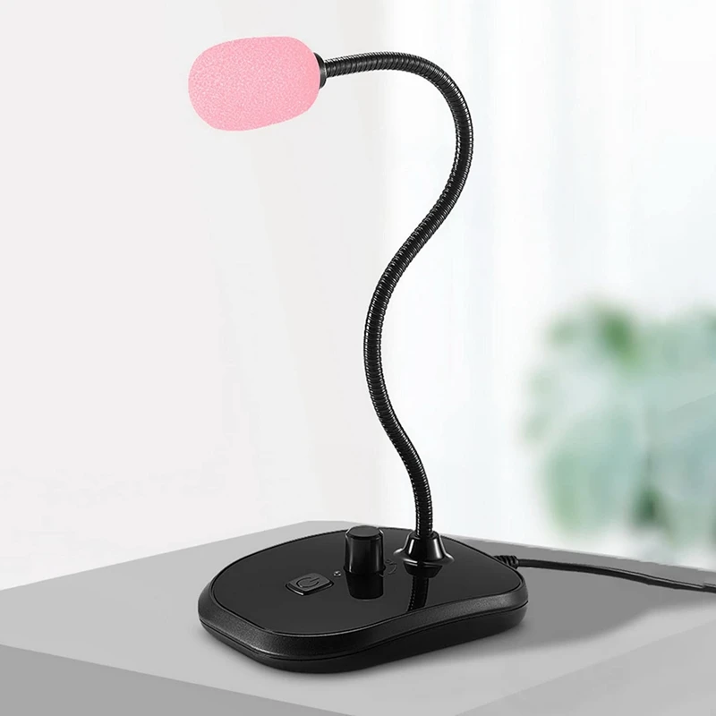 10แพ็ค Lapel ชุดหูฟังไมโครโฟนกระจก,ไมโครโฟนฟองน้ำโฟม Mini ขนาด Lavalier ไมโครโฟนกระจกสีชมพู