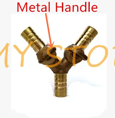 1) Brass Y Type Equal Hose Barb Three Forks 6mm 8mm10mm 12mm Coal Liquid Gas Ball Valve Plumbing Fittings Plastic Metal Handle