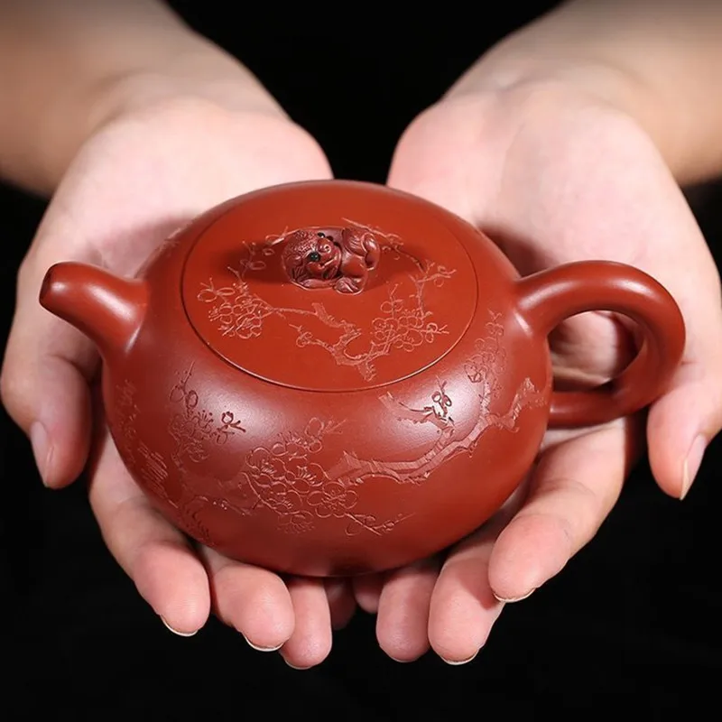 220ml Boutique Yixing Purple Clay Teapots Raw Ore Dahongpao Xishi Tea Pot Home Ball Hole Filtration Kettle Zisha Tea Set Gifts