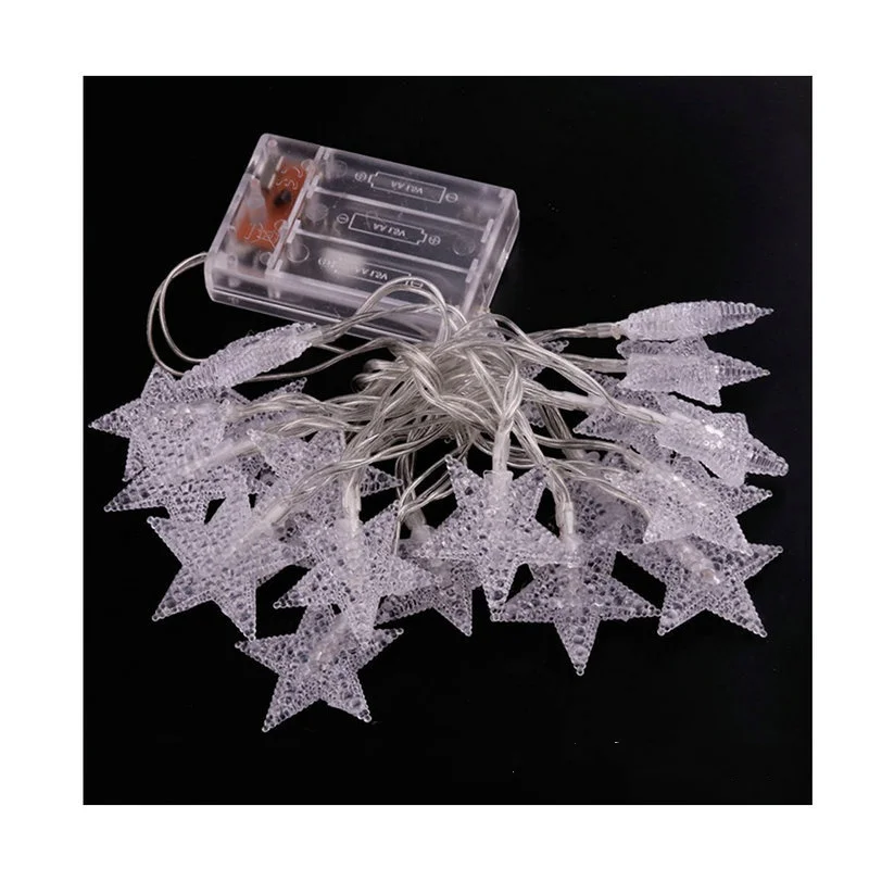 Decoração de Natal Twinkle Star String Fairy Lights Bateria operado LED para casa Ano Novo 2024 Xmas Garland