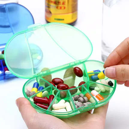 medicine container grid  Sealed Pills Compartment Storage Box Plastic Medicine Pill Weekly Survival Container Outdoor