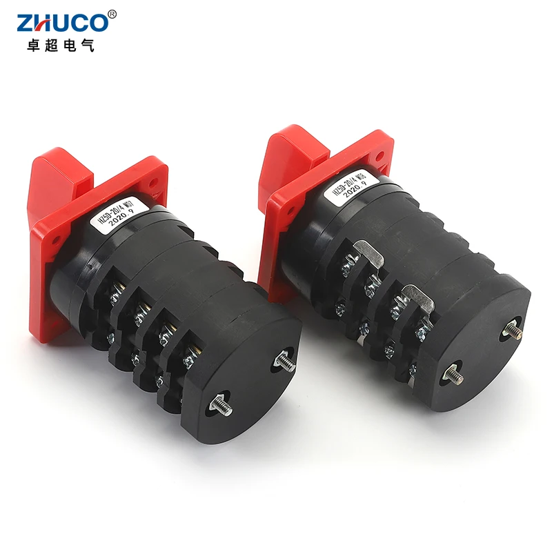 ZHUCO HZ5D-20/4 M07 M08 20A 4Kw 3 Positions 4 Poles Cam Switch For Two-Speed Motor And Star-Delta Starting Combination Switch