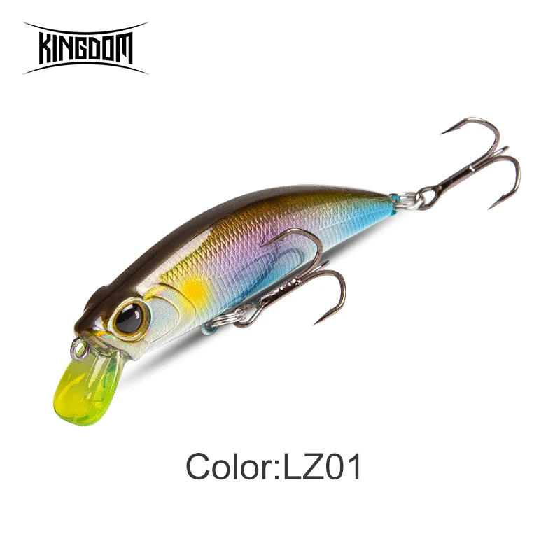 Kingdom Sinking Minnow Angelköder, 45 mm, 60 mm, weit werfender künstlicher harter Wobbler, Wobbler, schlanker Körper, harte Köder für Forellenbarsch