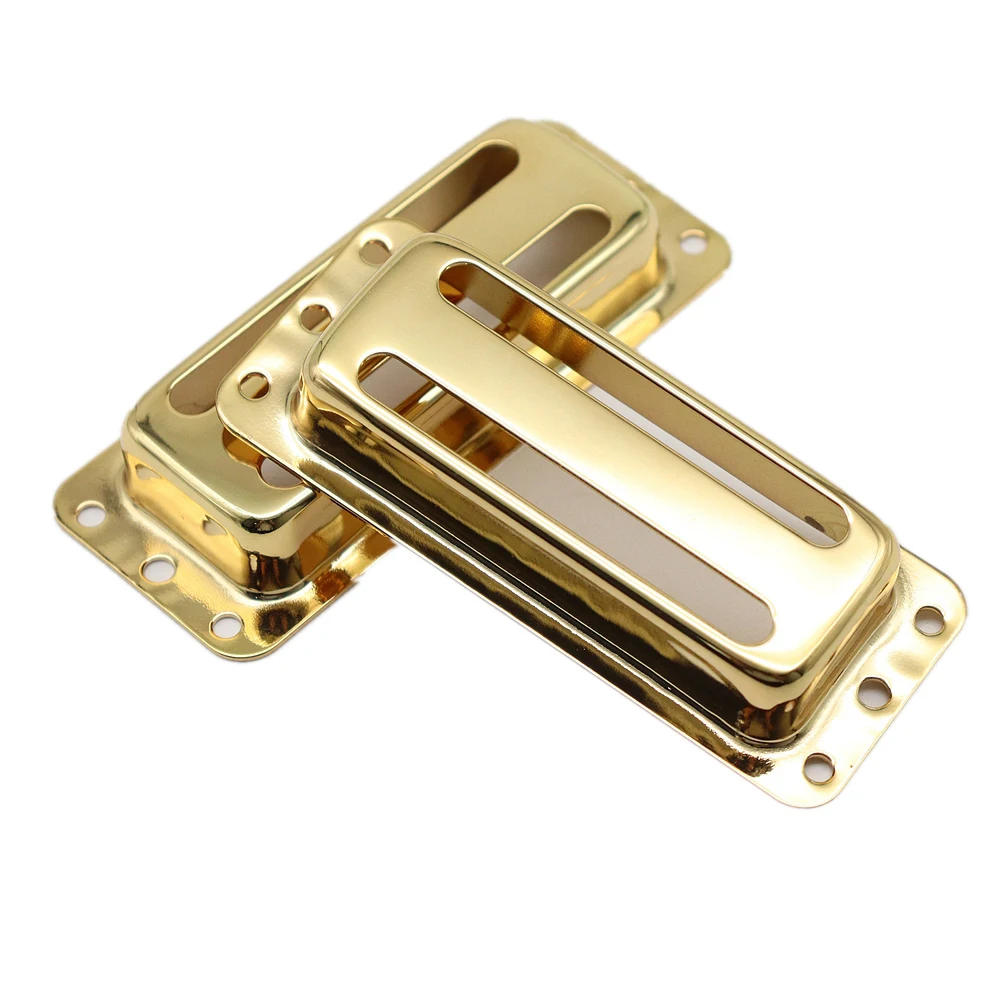 2pcs Guitar Pickup Cover, Two Slot Metal Case Brass Humbuckers for Electric Guitars Gold/Sliver