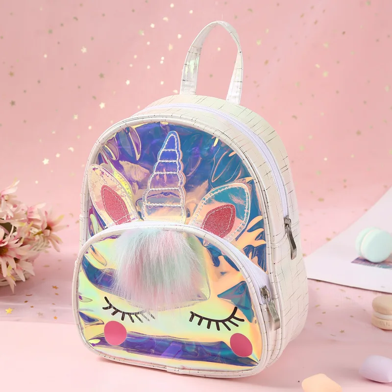 

Fashion Girlish Kawaii Travel Bag Sequin Unicorn Design Satchel Adorable Bookbag Pink Shiny Children Backpack for Student Girls