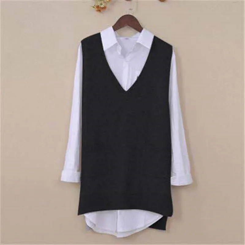 Vest Sweater Women Loose Spring Autumn Summer  New Outer Wear All-match Waistcoat Female Knitted Sweater Sleeveless Jacke