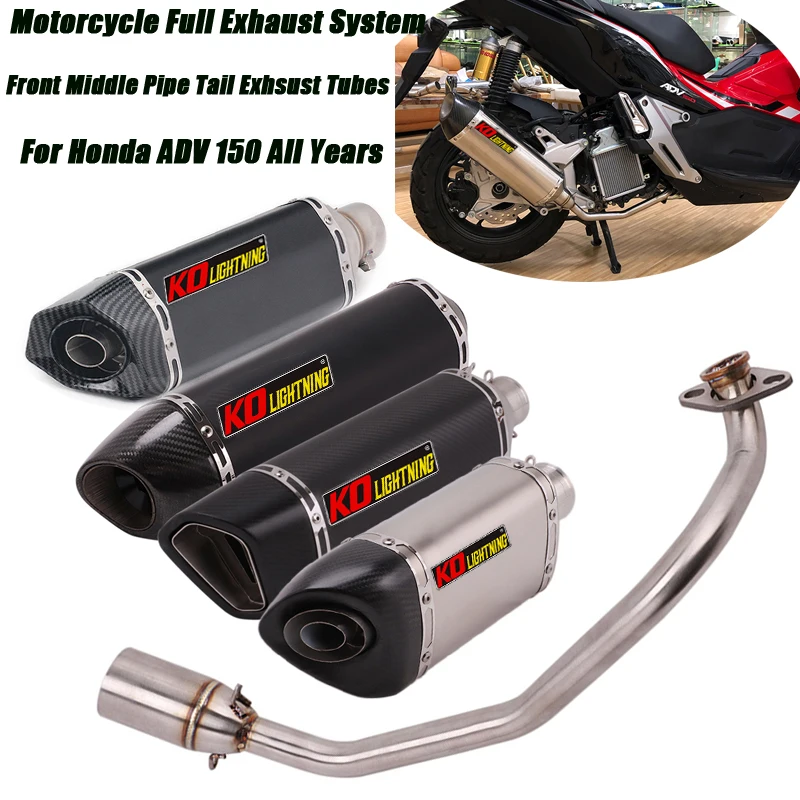 

For Honda ADV 150 Until 2023 Motorcycle Front Middle Tail Exhaust Pipe Replace Original Full Tubes System Set installation