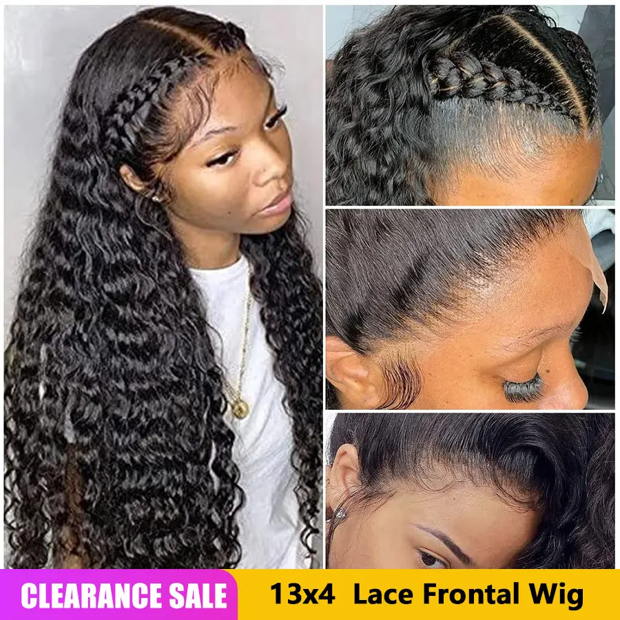 250% 13x4 Lace Frontal Wig Kinky Curly Wig 13x4 Lace Frontal Human Hair Wigs Pre Plucked With Baby Hair Curly Human Hair Wig