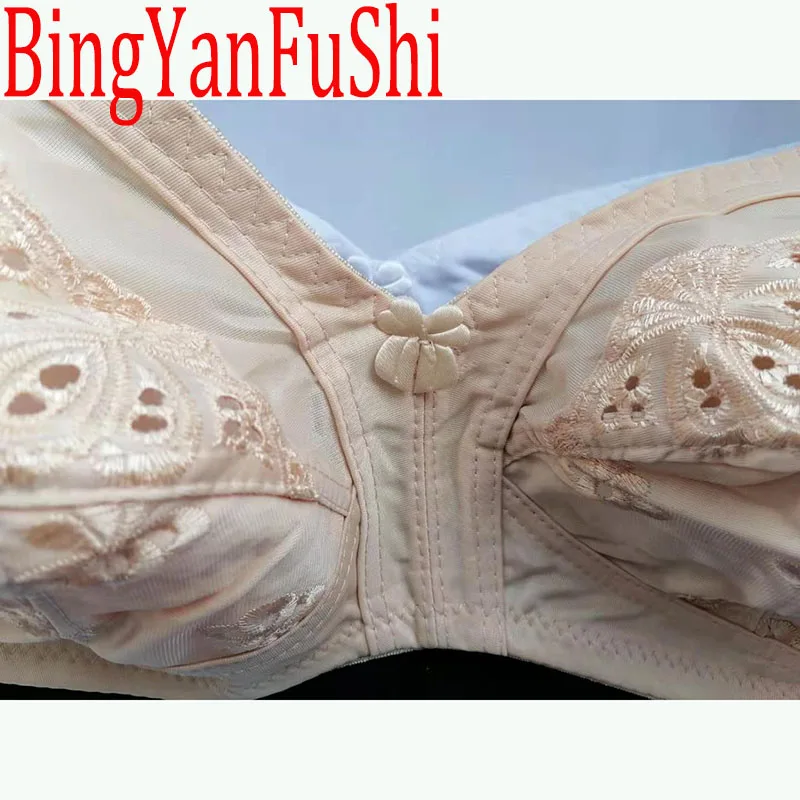 Women Embroidery Lace Bra Hollow Out French Noble Fashion Big Bust Bosom Bralette Wire-free Sexy Lingerie 36-50 C D E F Cup C12