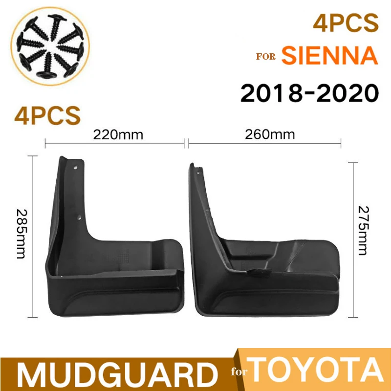 Car fender For Toyota Senna 2018-2020  2019 Mud Flap High quality Mud Flaps Splash Guards Mud Flaps Mudguard Car Accessories