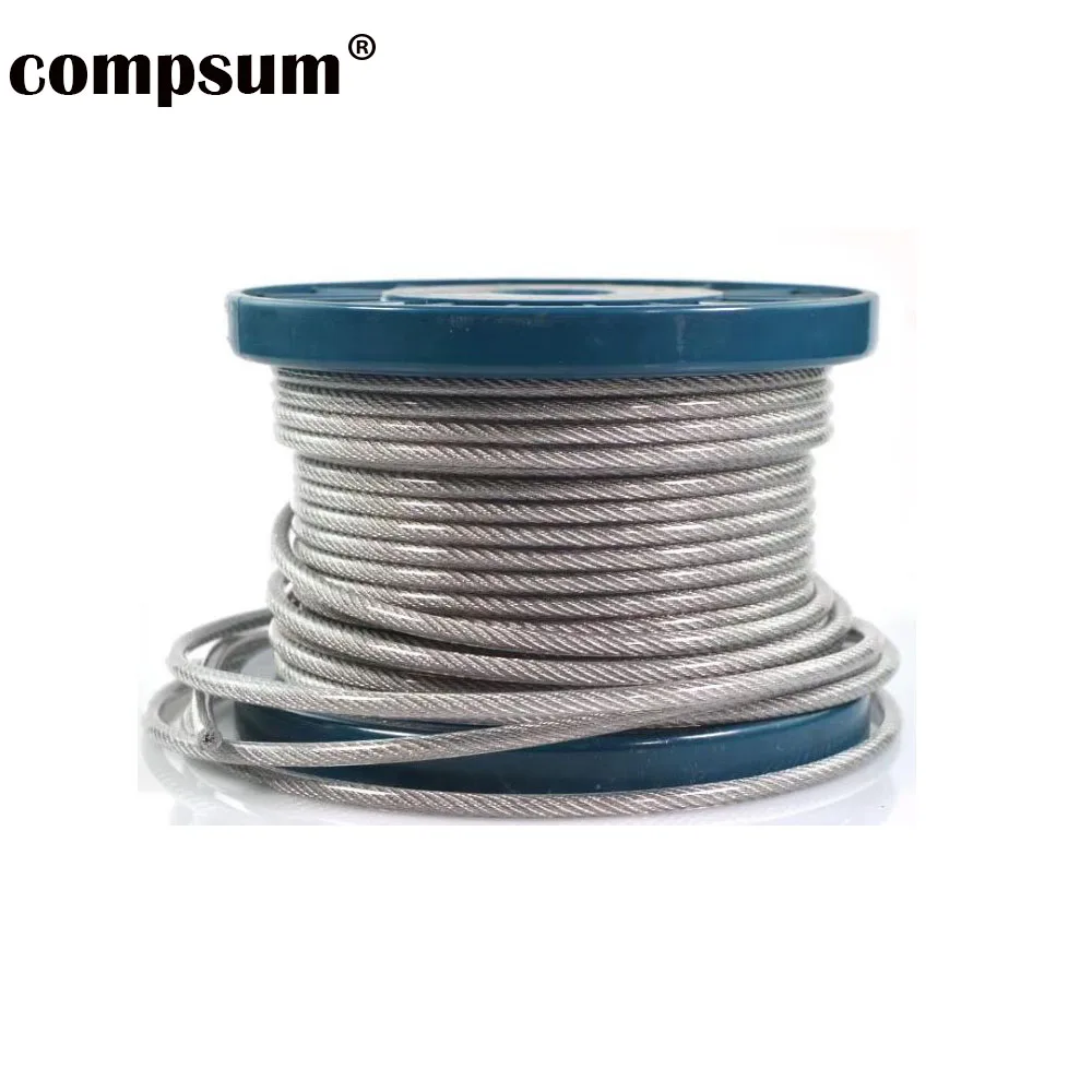 304 Stainless Steel Steel Coated  Wire Rope  Transparent Clothesline