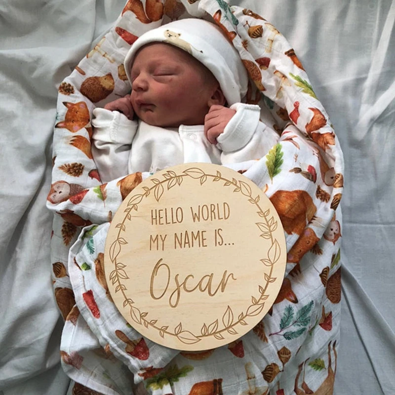 personalised birth announcement plaque keepsake Baby Name Reveal Sign