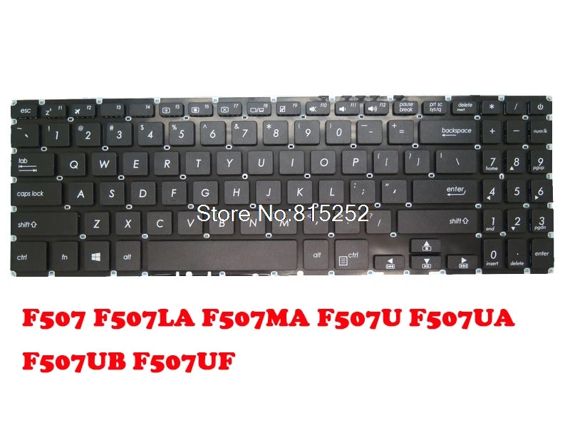 

Laptop Keyboard For ASUS F507 F507LA F507MA F507U F507UA F507UB F507UF Without Frame Black United States US