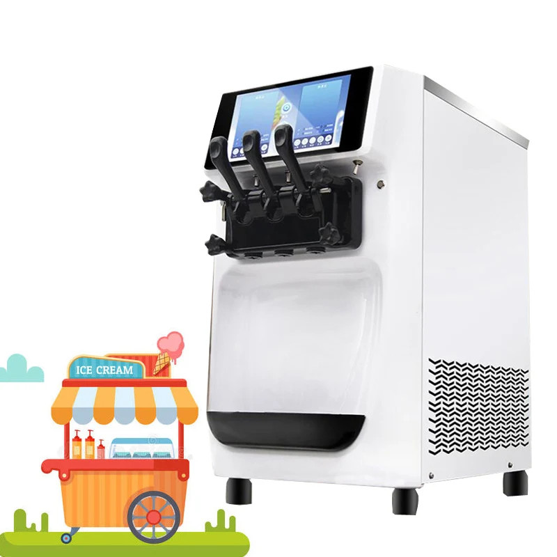 Desktop Commercial Ice Cream Machine Small Three-head Ice Cream Machine Intelligent Soft Ice Cream Machine 10 Inch Touch Screen