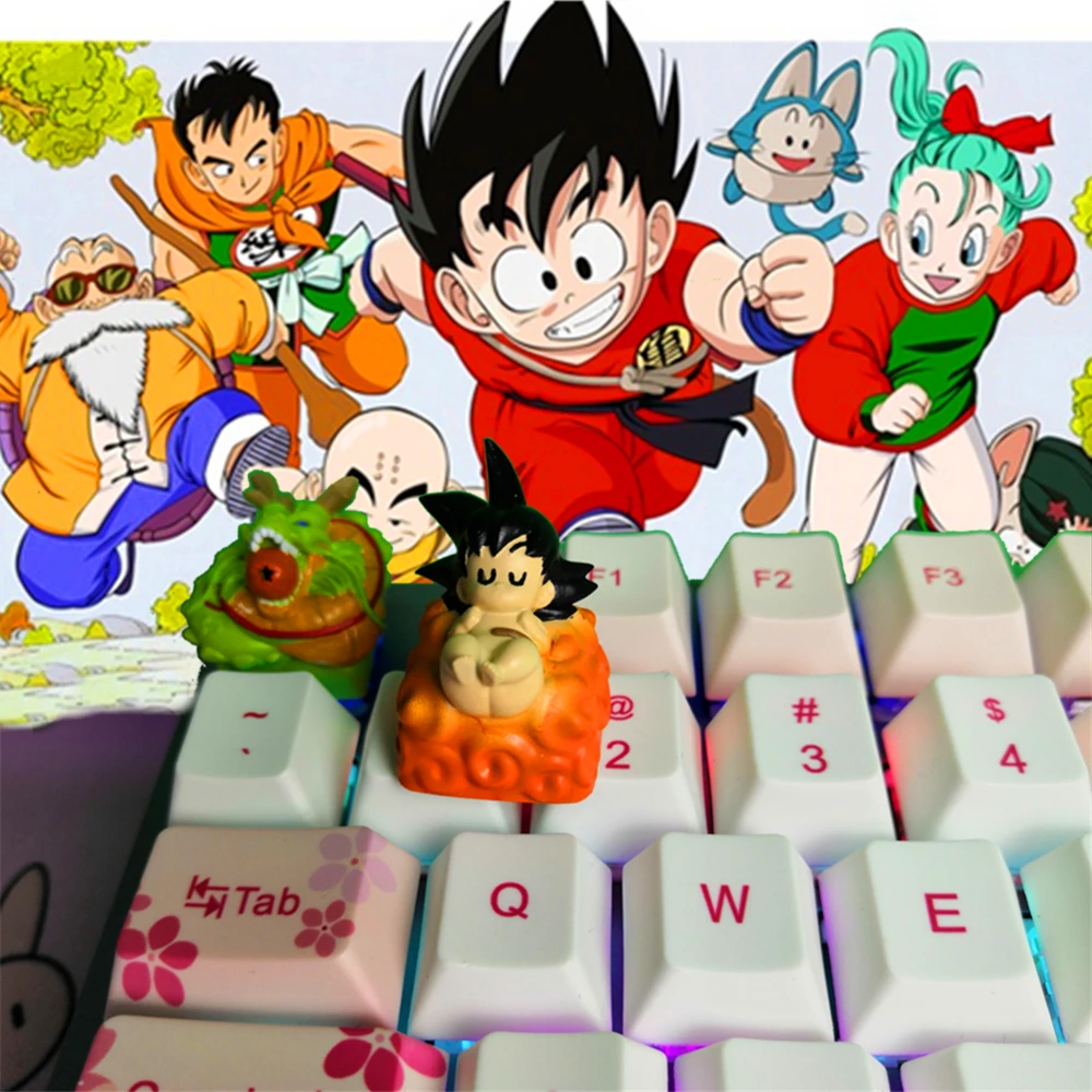Keycap Anime DIY 3D Printing Son Goku Key Cap Keyboard Mekanis Keycap untuk Keyboard Mekanis Cherry MX Axis R4 High