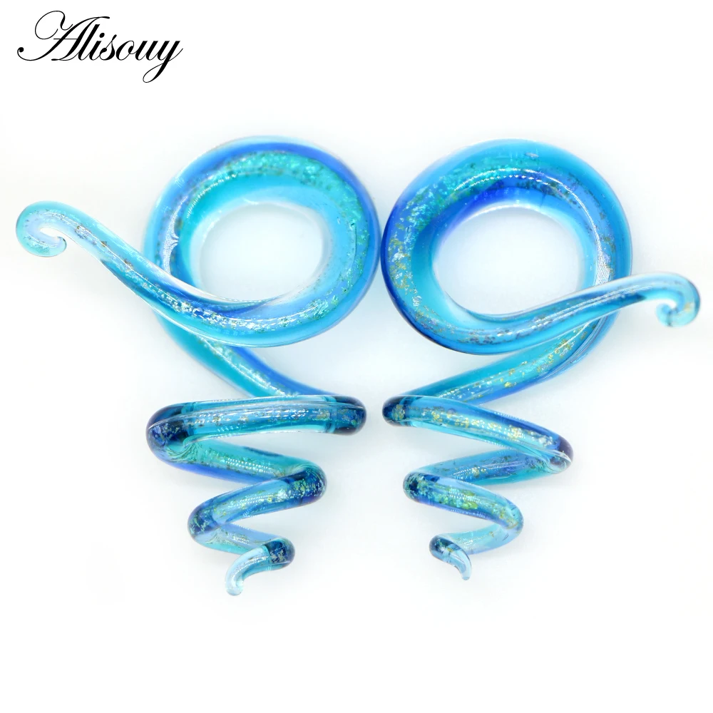 Alisouy 2pcs New 6mm-10mm Colorful Spring Ear Expanders Ear Strechers Flesh Piercing Body Jewelry Gift For Unisex Earring Stud