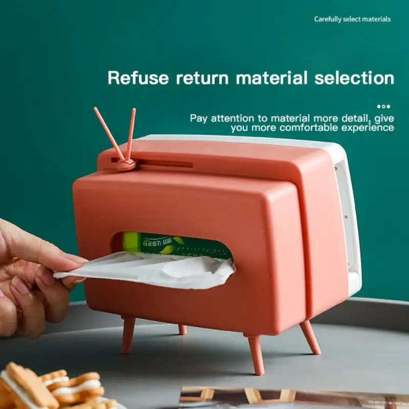 2 In 1 Tv Mobile Phone Stand With Tissue Box Home Simple Cute Cellphone Holder Multifunction Desktop Decoration 3 Optional Color