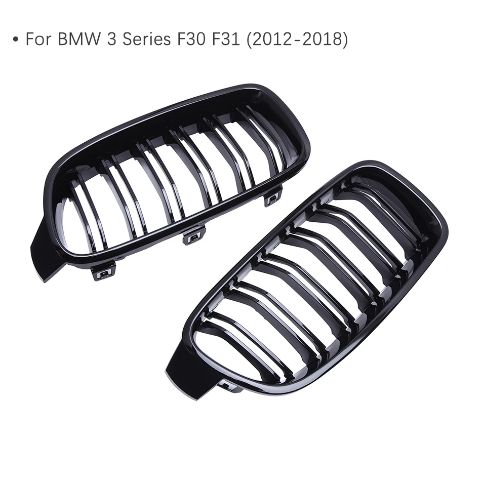 

1 Pair Car Front Kidney Grille Grill For F30 F31 Touring 3 Series 2012-2018 Gloss Black Body Kit Accessories