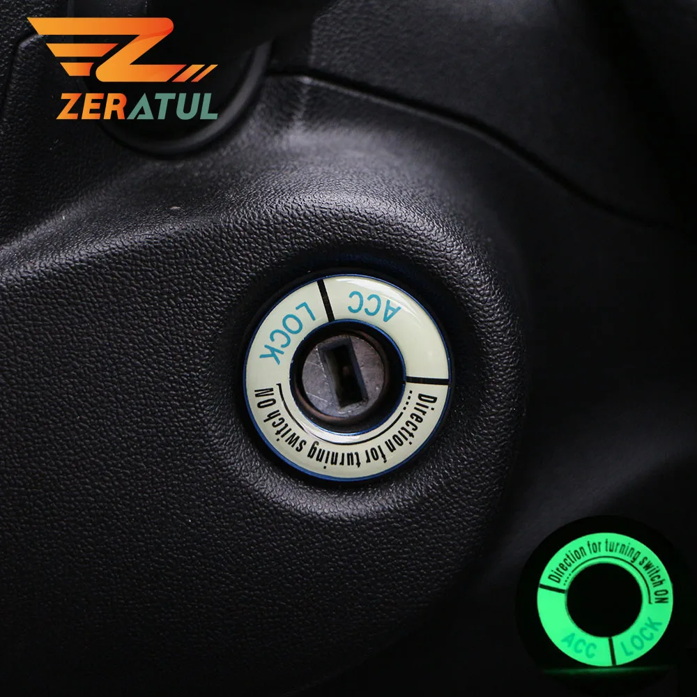 Zeratul for Peugeot 207 2008 208 307 308 3008 for Citroen C4 Car Ignition Key Hole Switch Ring Cover Trim Sticker Accessories