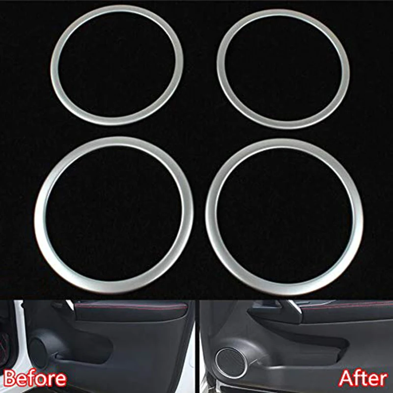 For Nissan Qashqai J11 2014 - 2018 Chrome Car Speaker Ring Shape Sticker Interior Frame Cover Auto Parts