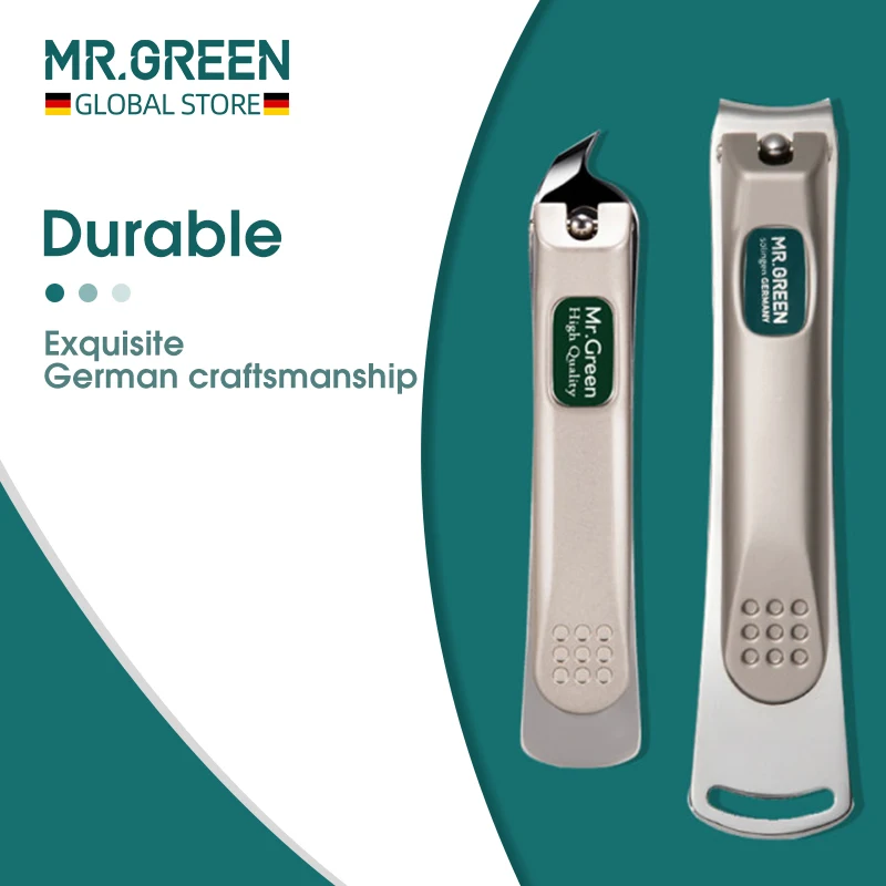 

MR.GREEN Nail Clippers Stainless Steel Curved blade Clipper Fingernail Scissors Cutter Manicure tools trimmer with nail files