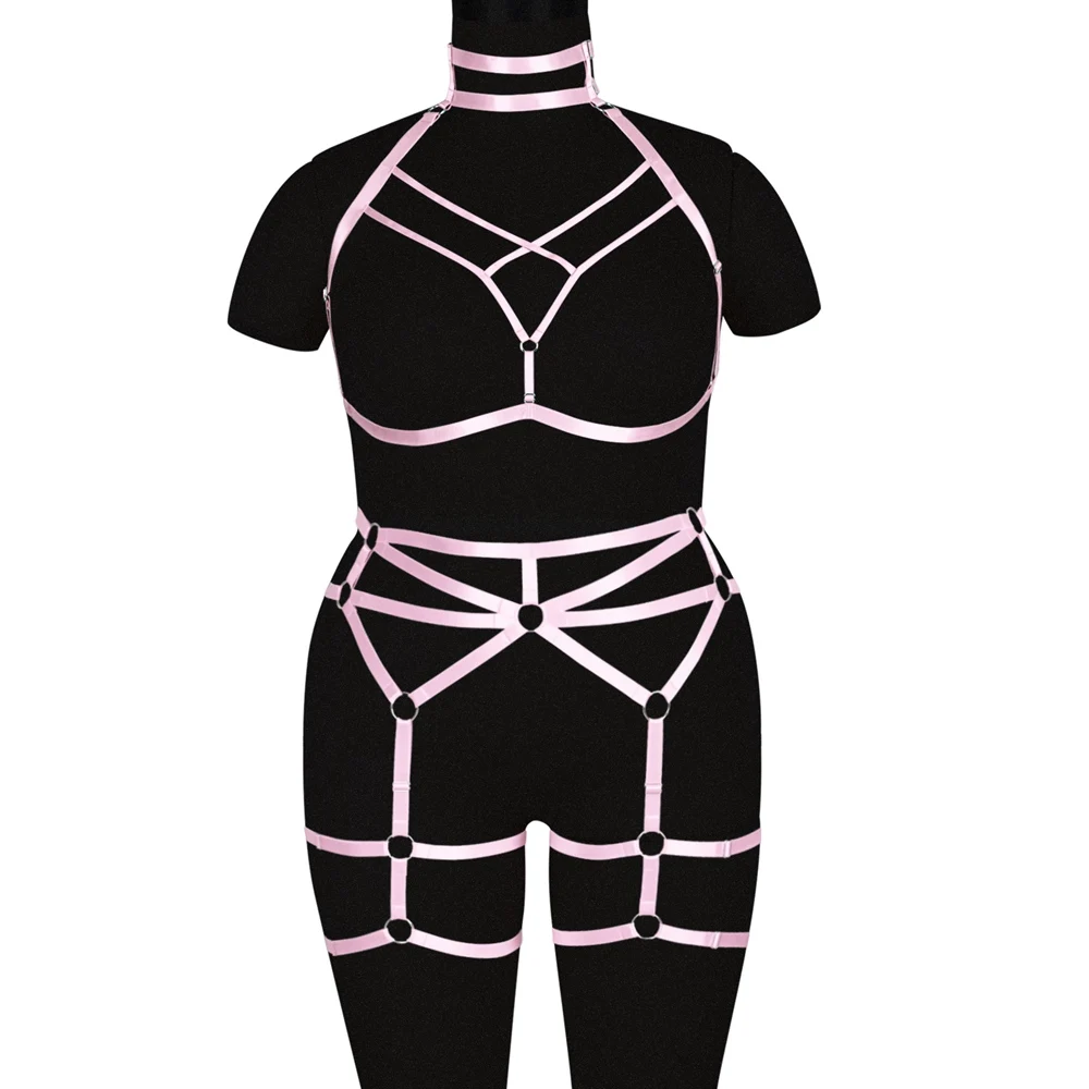 

Full Body Harness Punk Goth Festival Rave Harajuku Neck Bondage Cage Bra Bralette Adjustable Fetish Corset Plus Size Women