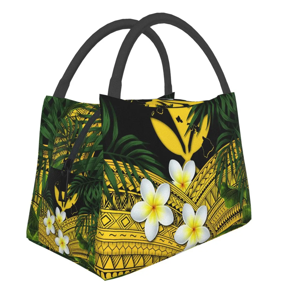 NOISYDESIGNS Lunch Bags for Women Hawaiian Flower With Polynesian Printing Portable Insulated Handbags Thermal Food Picnic Bag