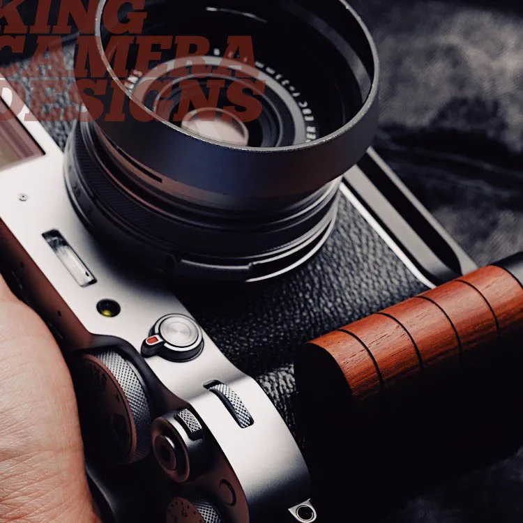 Braket Pelat L Rilis Cepat Pegangan Tangan Kayu Buatan Tangan untuk Fuji X100V Fujifilm X-100V
