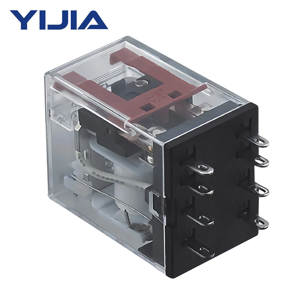 IndusTech YJ2N-GS HH52P 5A 6-36VDC 8 Pins Coil Electromagnetic Power Relay 2PDT 2NO+2NC