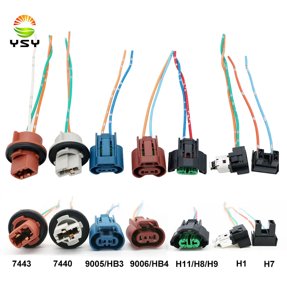 1pcs H11 9006 H7 7440 W21W Original car Female Adapters Wiring Harness Sockets Wire Pigtails For Headlights Fog Lights Use