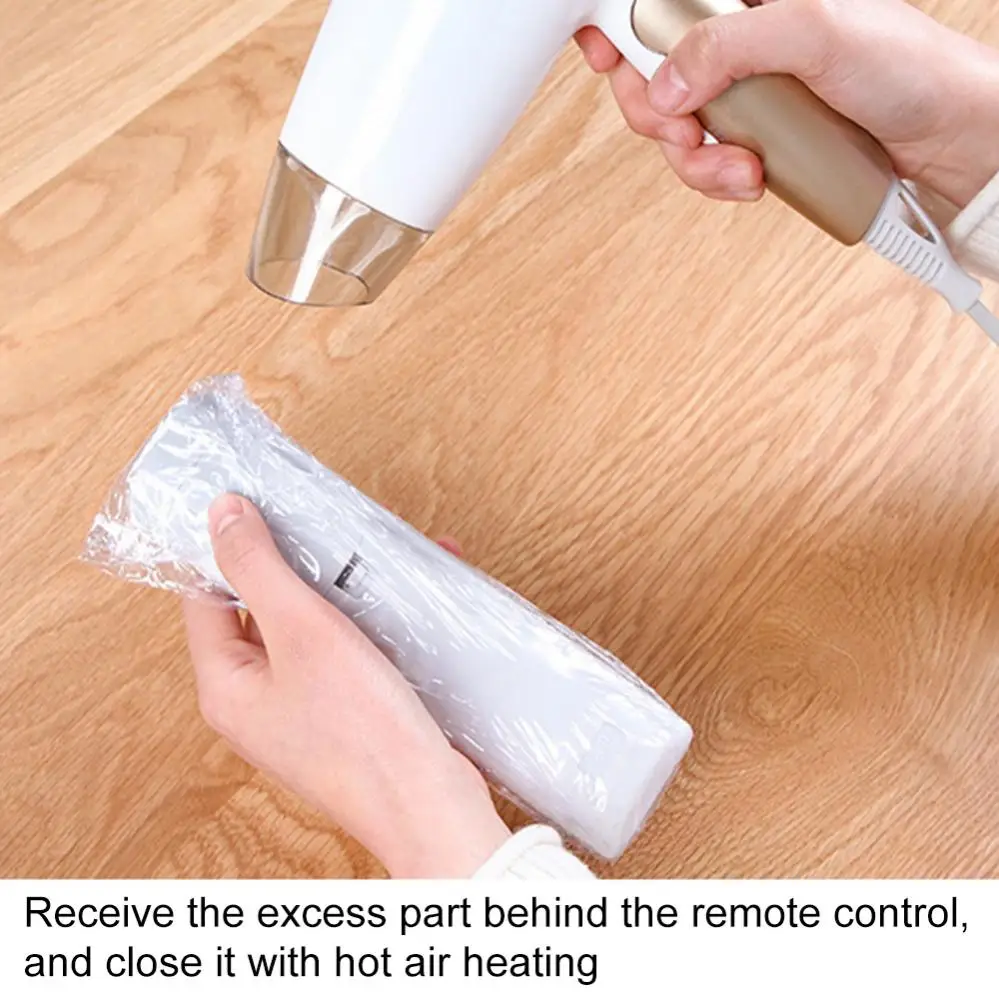 Bolsa de película transparente retráctil para Control remoto de TV, 10 piezas, 3 tamaños, funda protectora de plástico antipolvo para Control remoto de aire acondicionado