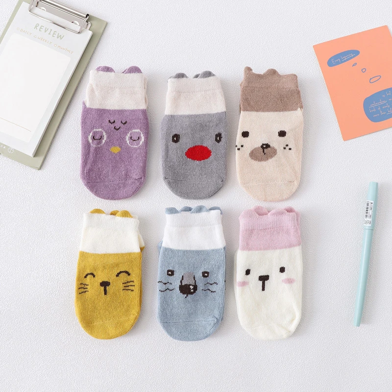 Children's Socks Slipper Baby Girls Boys Anti Slip Kids Toddlers Cartoon Animal Newborn Accessories Clothes Gift Stuff Infant