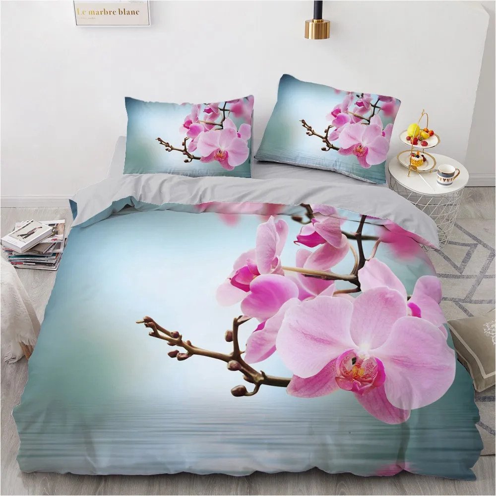 3D Nordic Comforter Bed Set Duvet Covers Sets Quilt Cover Bedding Sets King Queen Full Size Flowers Design Home Textile