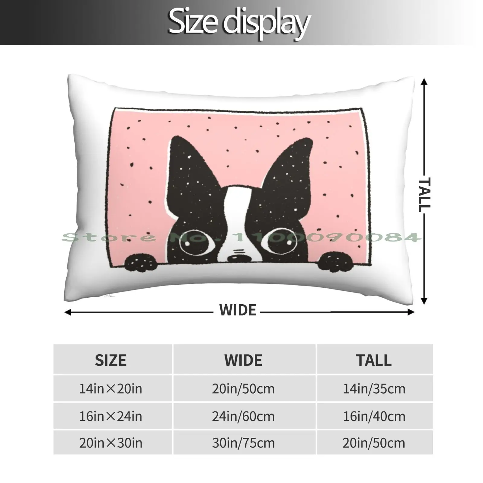 Boston Terrier Dog Peeking Pillow Case 20x30 50*75 Sofa Bedroom Ringette Art Ringette Dad Badass Ringette Player Ringette Mom