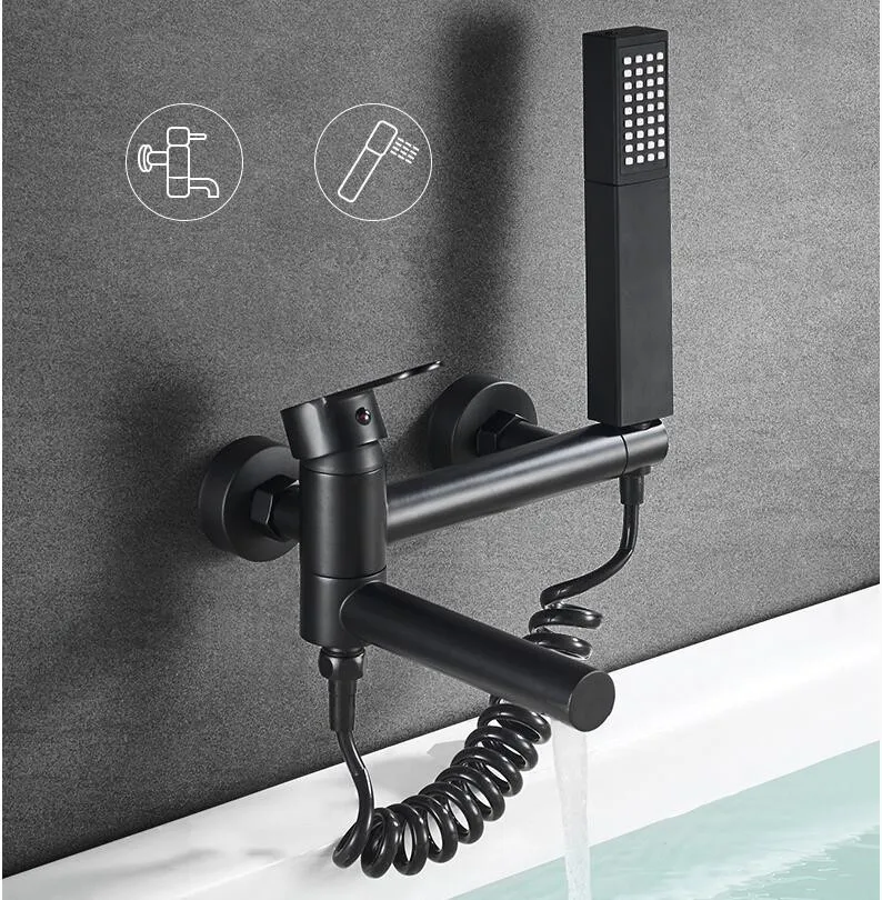 New Bathroom bathtub shower faucet set Solid Brass shower faucet Set Chrome  black shower faucet Crane