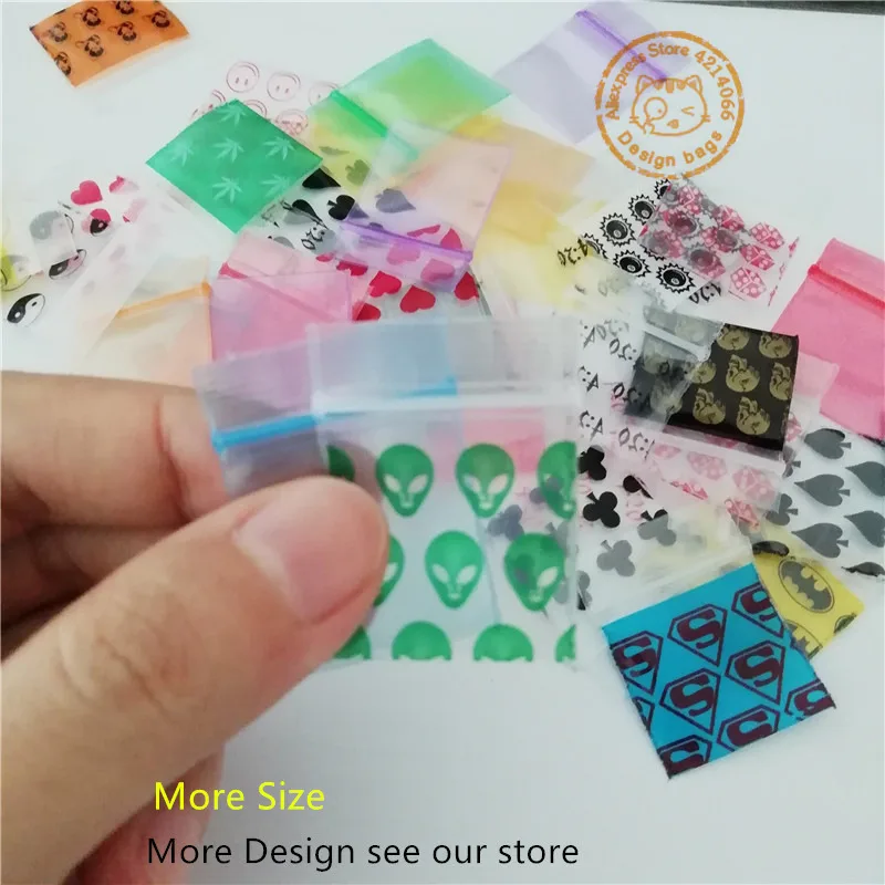 Wholesale Resealable Plastic Ziplock bags 500pcs 1000PCS Small Jewelry Zip Baggies Food Zip Lock Design Bags H0121