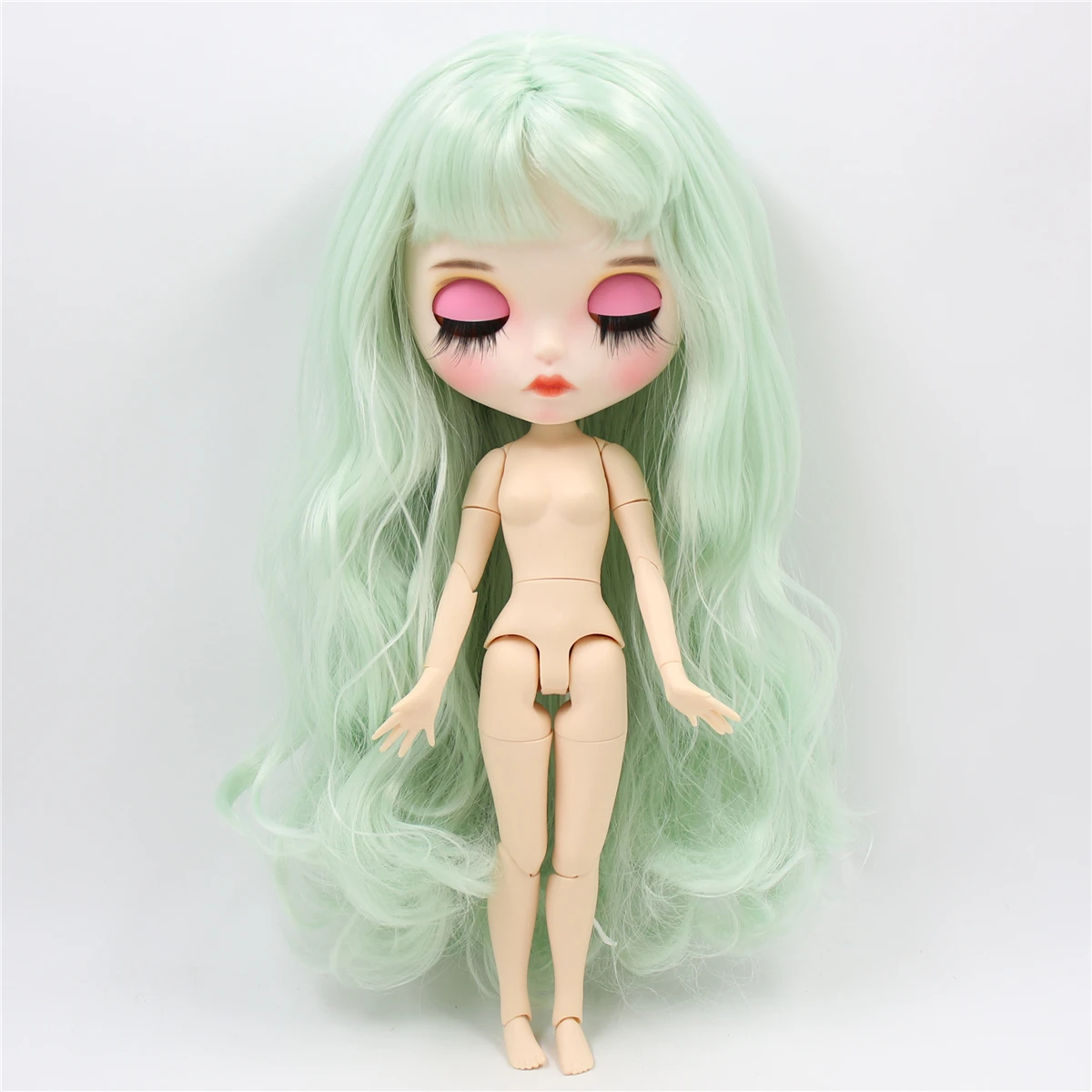 ICY DBS Blyth doll custom doll customized face white skin joint body 1/6 bjd matte face pale green hair 30cm toy