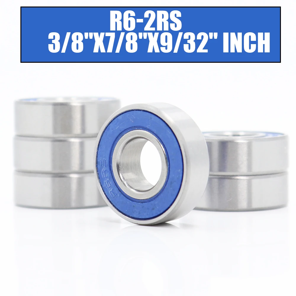 FUSHI R6rs Bearings Blue Sealed Inch Size , ABEC-3 R6-2RS Shaft Ball Bearing R6 Parts For Hobby RC Car Truck , Pick of 6 Pcs