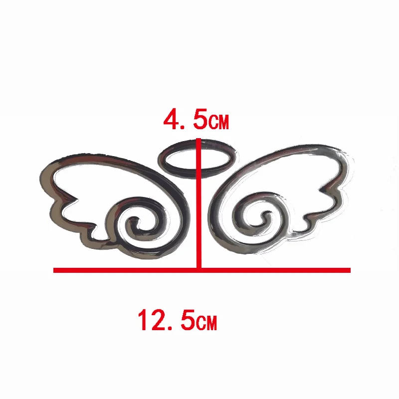 Pegatina de coche 3D de ala de Ángel, emblema cromado de PVC suave, insignia, decoración de estilo automático, pegatina para logotipo de coche