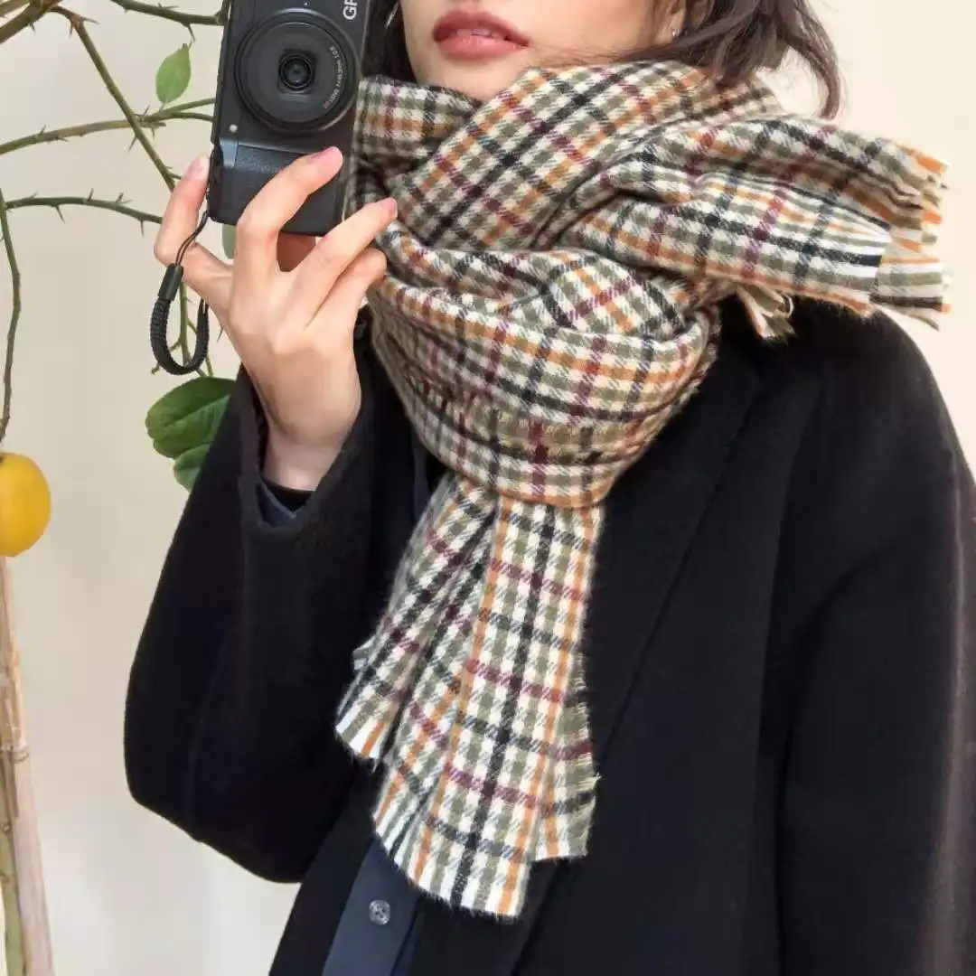 Scarves Women Popular Plaid Vintage Winter All-match Fashion Korean Version New Arrival Female Tender Comfort Students Classic