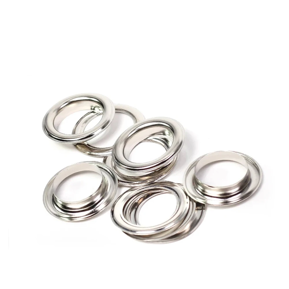 10pcs Silver Brass Eyelets with Washer 20mm 25mm 30mm 40mm Leather Craft Grommet Clothing Bags Repair Anti-Rust Round Eye Rings