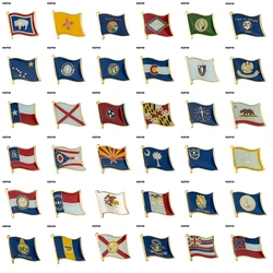 Flag Laple Pin Badge Brooch Pins Mississippi Hawaii North Dakota Florida Philadelphia Kansas Virginia  Oklahoma  Iowa Illinois