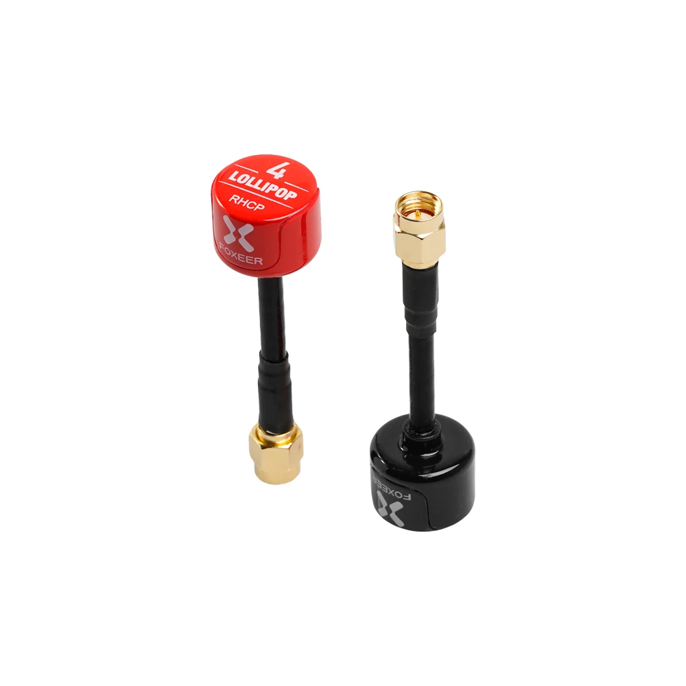 

2PCS Foxeer Lollipop 4 5.7GHz 2.6dBi Stubby Antenna RHCP/LHCP SMA/RP-SMA Mushroom Receiver Antenna for FPV Racing Drone