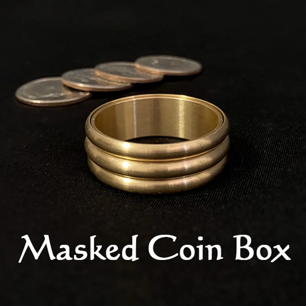 Masked Coin Box Magic Tricks Stage Close Up Magia Box Mystery Magie Produce Coin Drum Box Magica Mentalism Illusion Gimmick Prop