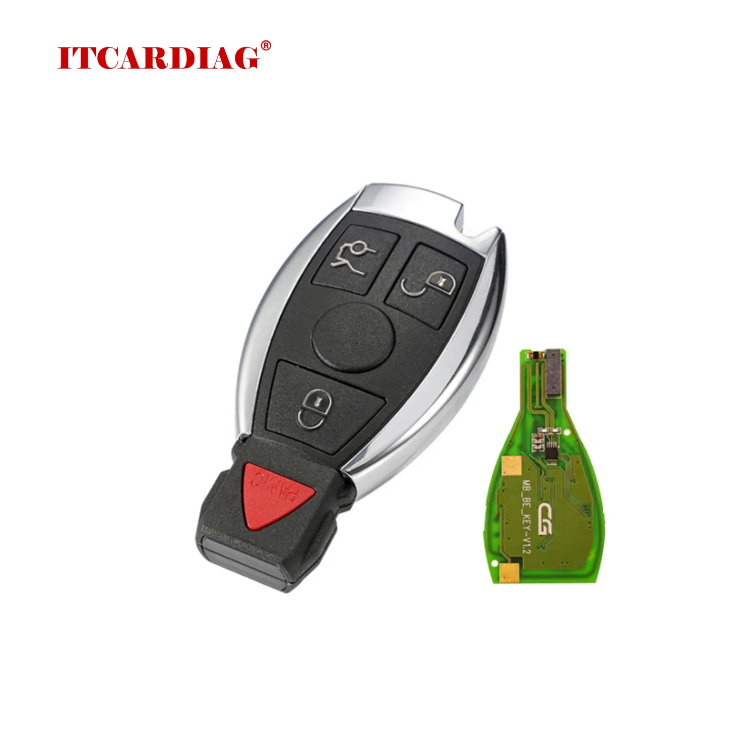 With Logo Original CGDI MB CG BE Key 4 Botton with Panic for All Benz FBS3 315MHZ/433M  Can Change Frequency Automatically