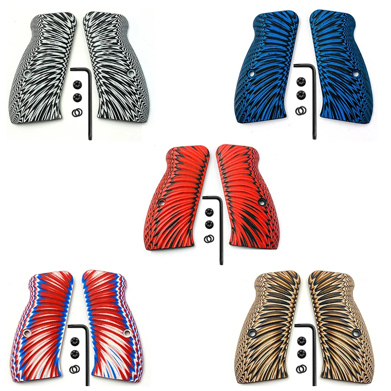 Punhos Personalizados para Apertos de Arma Textura Sunburst Parafusos Incluídos G10 Cz75 Compacto cz P01p100c100t100pcrcz 75 d Apertos Par